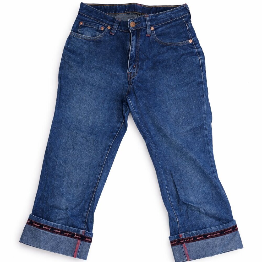 LEVI'S Classic Capri BIG Hem Blue Denim Jeans - 28